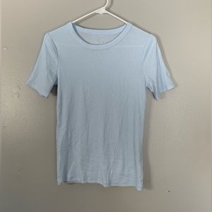Light blue ribbed t-shift